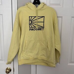 Paccbet yellow graphic hoodie size large